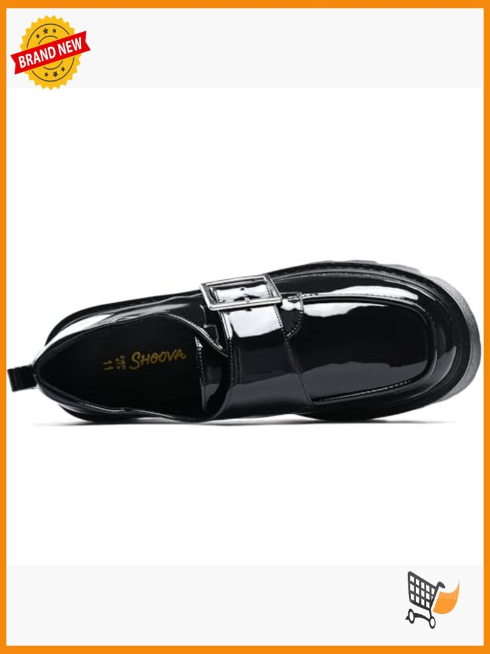 Black Chunky Loafers Slip-On Dressy Shoes for Work Casual - Picture 3 of 6